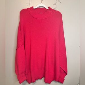 NWOT Magenta Oversized Side Slit Sweater